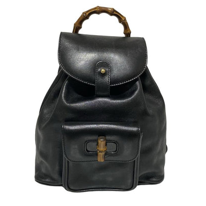 Gucci Backpack Sac Bamboo Black Mini Bag Leather
