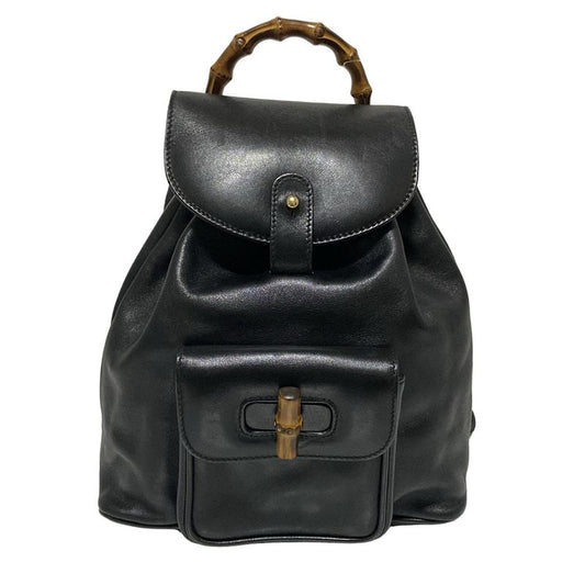 Gucci Backpack Sac Bamboo Black Mini Bag Leather