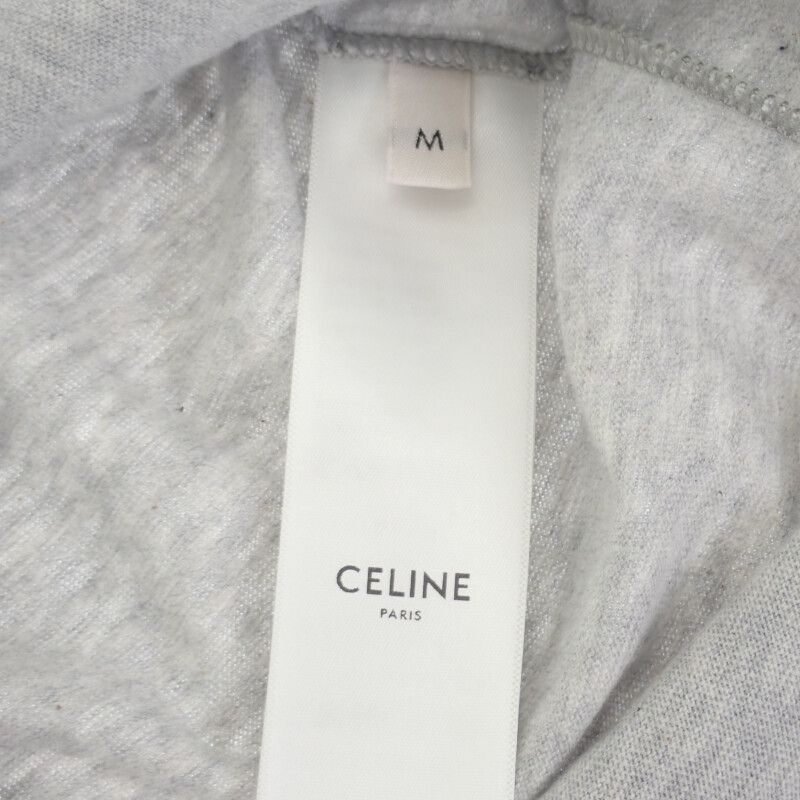 Celine Triomphe Logo 2x04k865w.09sh Long Sleeve T-shirt Cotton Grey Navy