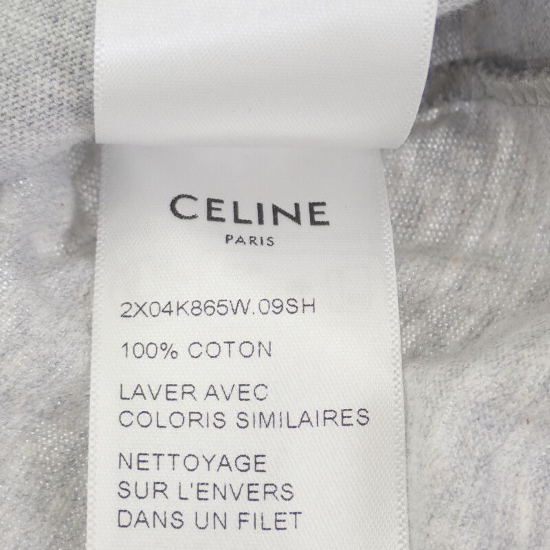 Celine Triomphe Logo 2x04k865w.09sh Long Sleeve T-shirt Cotton Grey Navy