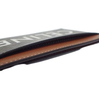 Celine Card Holder Print Triomphe Canvas 10b702cly.04lu Card Case Leather Brown
