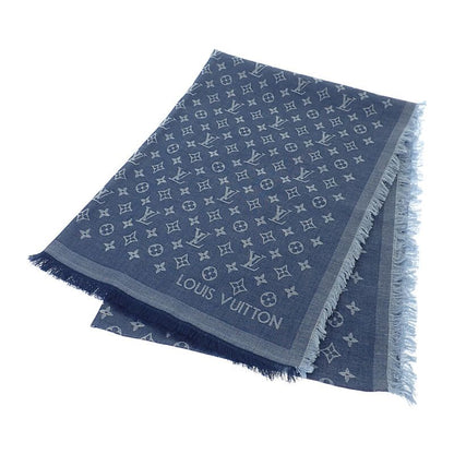 Louis Vuitton Monogram Essential M71618 Shawl Cotton Blue Men's Women's