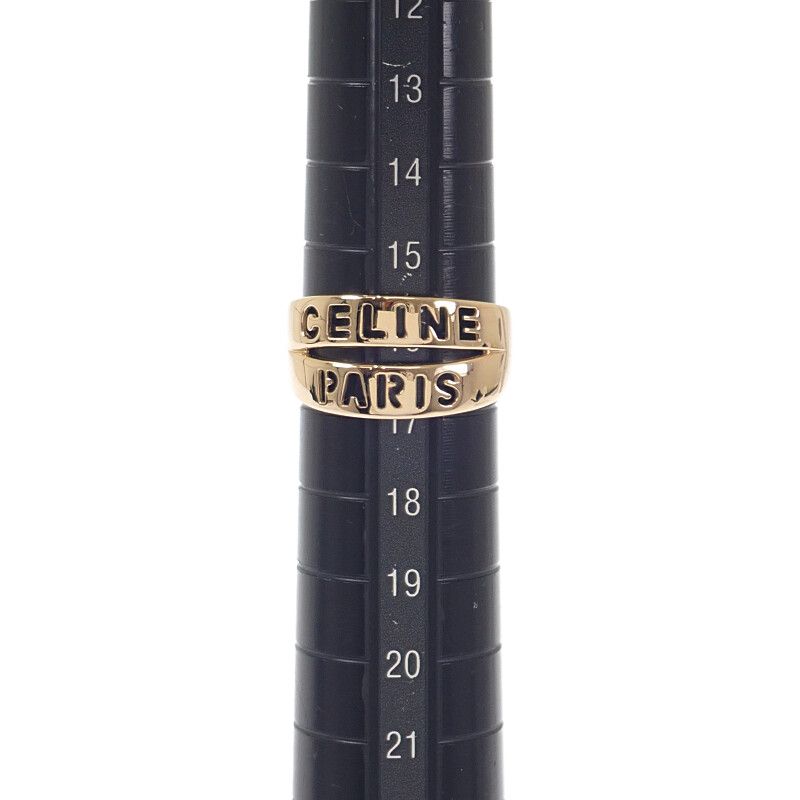 Celine Logo Ring 18K Yellow Gold 18k Yellow Gold #16 Ladies Stylish Volume Ring