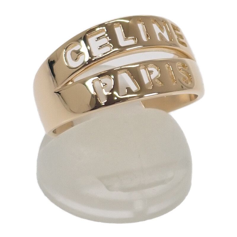 Celine Logo Ring 18K Yellow Gold 18k Yellow Gold #16 Ladies Stylish Volume Ring