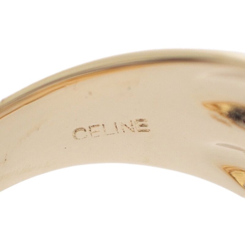 Celine Logo Ring 18K Yellow Gold 18k Yellow Gold #16 Ladies Stylish Volume Ring
