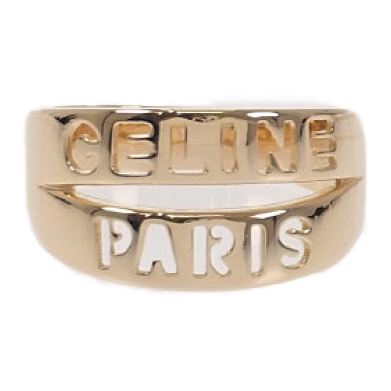 Celine Logo Ring 18K Yellow Gold 18k Yellow Gold #16 Ladies Stylish Volume Ring