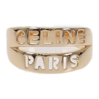 Celine Logo Ring 18K Yellow Gold 18k Yellow Gold #16 Ladies Stylish Volume Ring