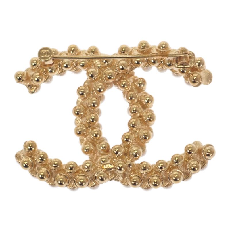 Chanel Coco Mark Pearl Abb011 Brooch Metal Gold B23A Ladies Cute Accessory [A