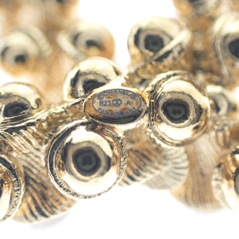 Chanel Coco Mark Pearl Abb011 Brooch Metal Gold B23A Ladies Cute Accessory [A