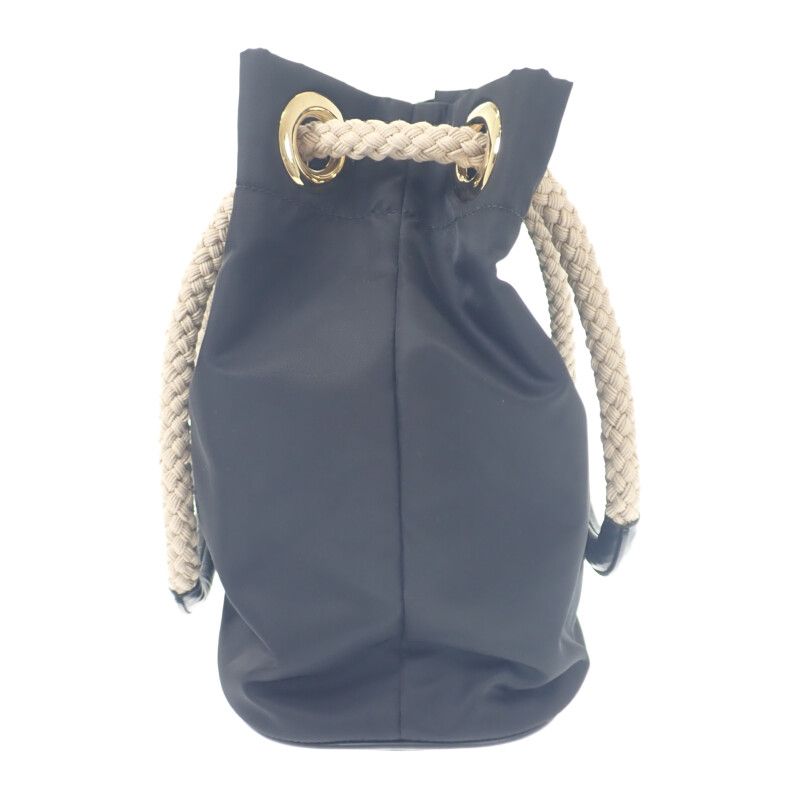 Prada Mariner Small Bucket Bag 1be082 Shoulder Bag Nylon Black Ladies Logo