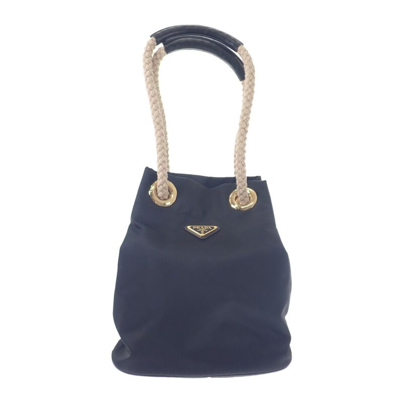 Prada Mariner Small Bucket Bag 1be082 Shoulder Bag Nylon Black Ladies Logo