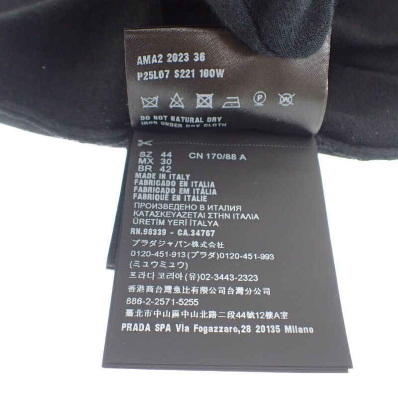 Prada Silk Cardigan Silk Cotton Polyester Black 44 Ladies Transparent [ranked A