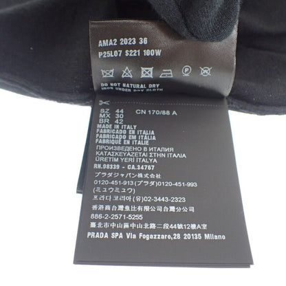 Prada Silk Cardigan Silk Cotton Polyester Black 44 Ladies Transparent [ranked A