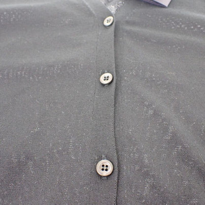 Prada Silk Cardigan Silk Cotton Polyester Black 44 Ladies Transparent [ranked A