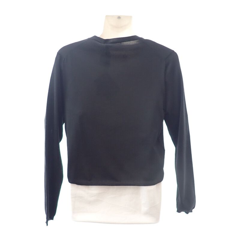 Prada Silk Cardigan Silk Cotton Polyester Black 44 Ladies Transparent [ranked A