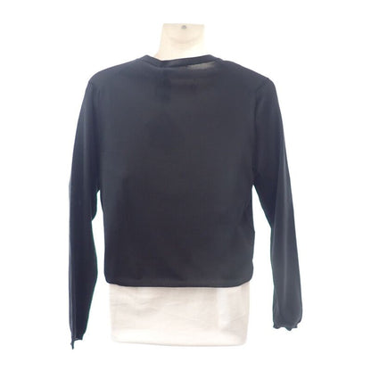 Prada Silk Cardigan Silk Cotton Polyester Black 44 Ladies Transparent [ranked A