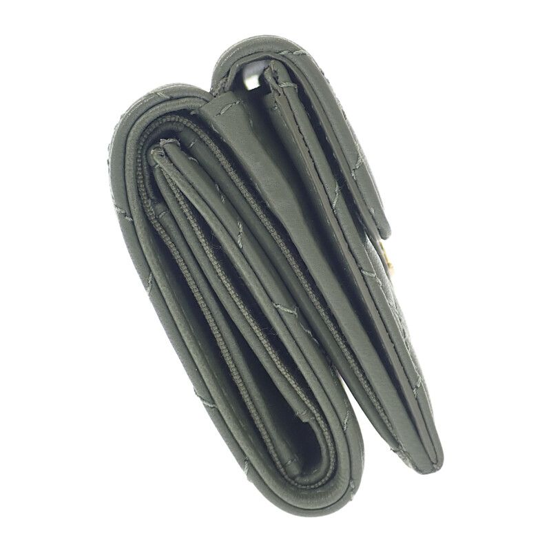 Chanel Small Flap Wallet Ap0230-y04059-nzg82 Trifold Wallet Lambskin Khaki Gold