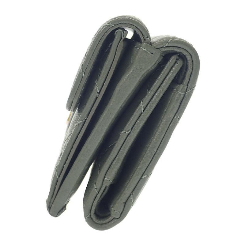 Chanel Small Flap Wallet Ap0230-y04059-nzg82 Trifold Wallet Lambskin Khaki Gold