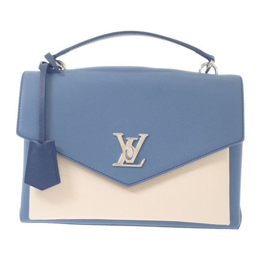 Louis Vuitton My Lock Me M51415 2WAY Bag Taurillon Clemence Blue Ivory Silver
