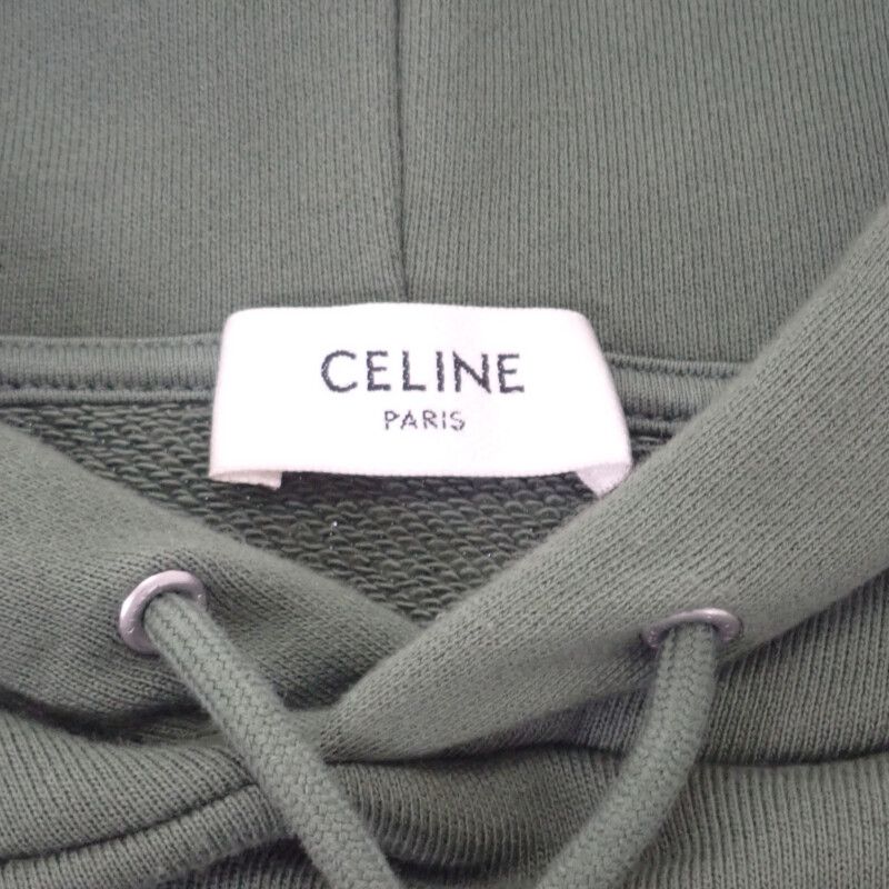 Celine Loose Hoodie XS 2y321670q.02kf Hoodie Cotton Khaki Men Ladies Fashionable