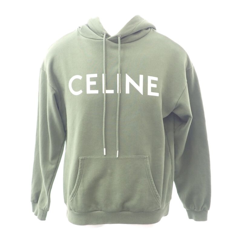 Celine Loose Hoodie XS 2y321670q.02kf Hoodie Cotton Khaki Men Ladies Fashionable