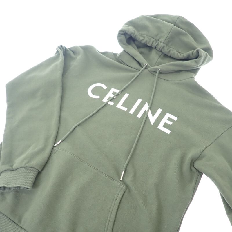 Celine Loose Hoodie XS 2y321670q.02kf Hoodie Cotton Khaki Men Ladies Fashionable