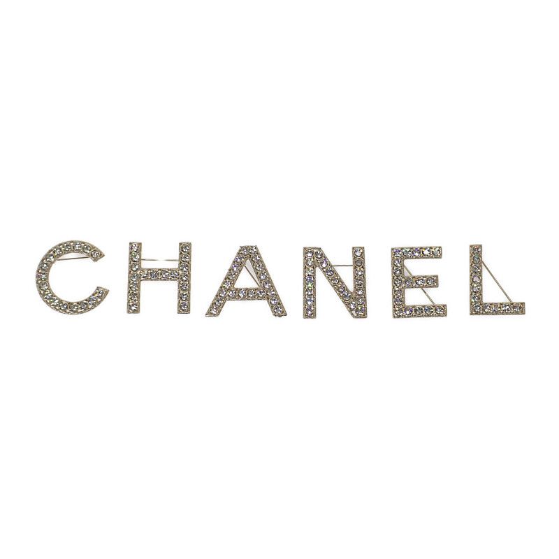 Chanel Logo Crystal Ab1368 Brooch Metal Gold B19S Ladies Gift [grade A