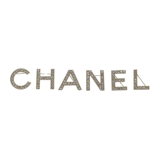Chanel Logo Crystal Ab1368 Brooch Metal Gold B19S Ladies Gift [grade A