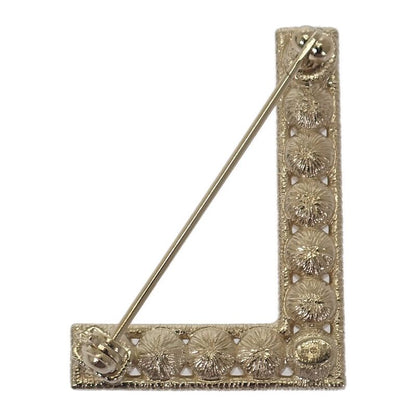 Chanel Logo Crystal Ab1368 Brooch Metal Gold B19S Ladies Gift [grade A
