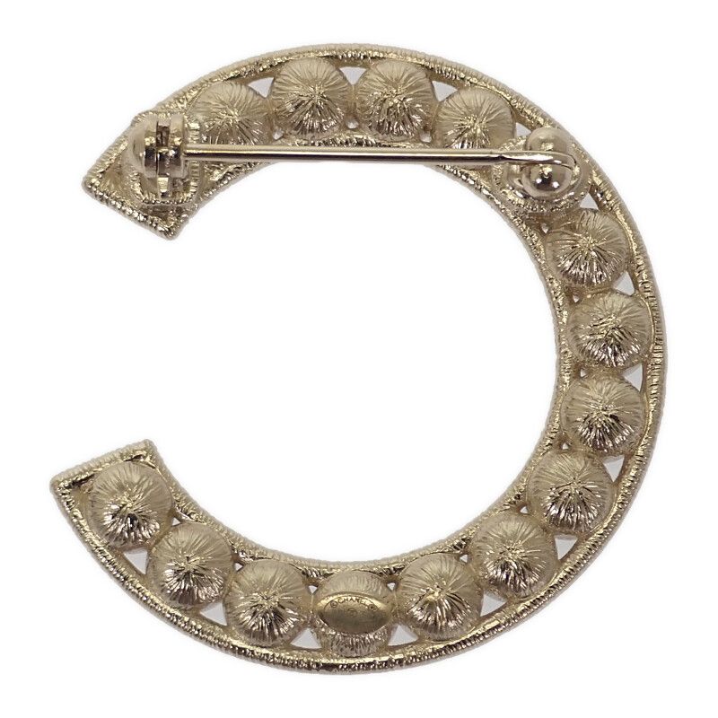 Chanel Logo Crystal Ab1368 Brooch Metal Gold B19S Ladies Gift [grade A