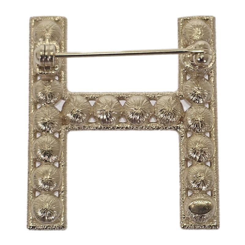 Chanel Logo Crystal Ab1368 Brooch Metal Gold B19S Ladies Gift [grade A