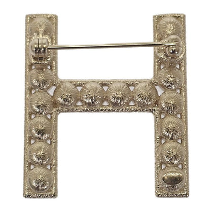 Chanel Logo Crystal Ab1368 Brooch Metal Gold B19S Ladies Gift [grade A