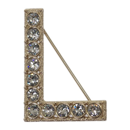 Chanel Logo Crystal Ab1368 Brooch Metal Gold B19S Ladies Gift [grade A