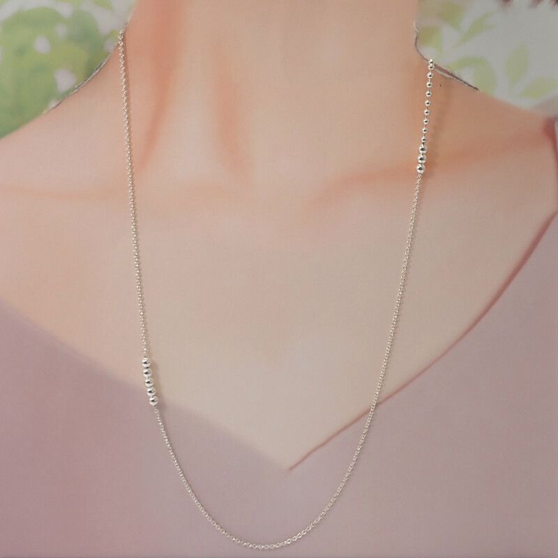 Tiffany & Co Tiffany & Co Mixed Beads Long Fine Necklace Silver 925 Ladies Gift