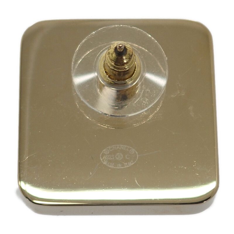 Chanel CC Square Coco Mark Fine Ab9777 Earrings Metal Gold B23C Ladies Gift [A