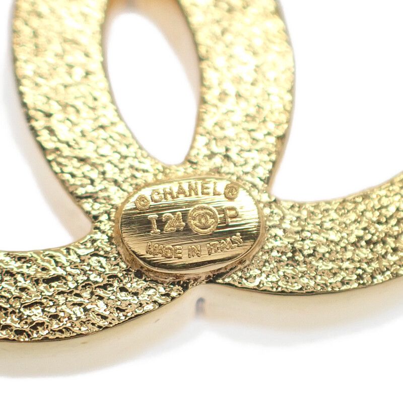 Chanel Denim Hoop Earrings Coco Mark Abc741 Earrings Metal Gold Ladies [A Rank]