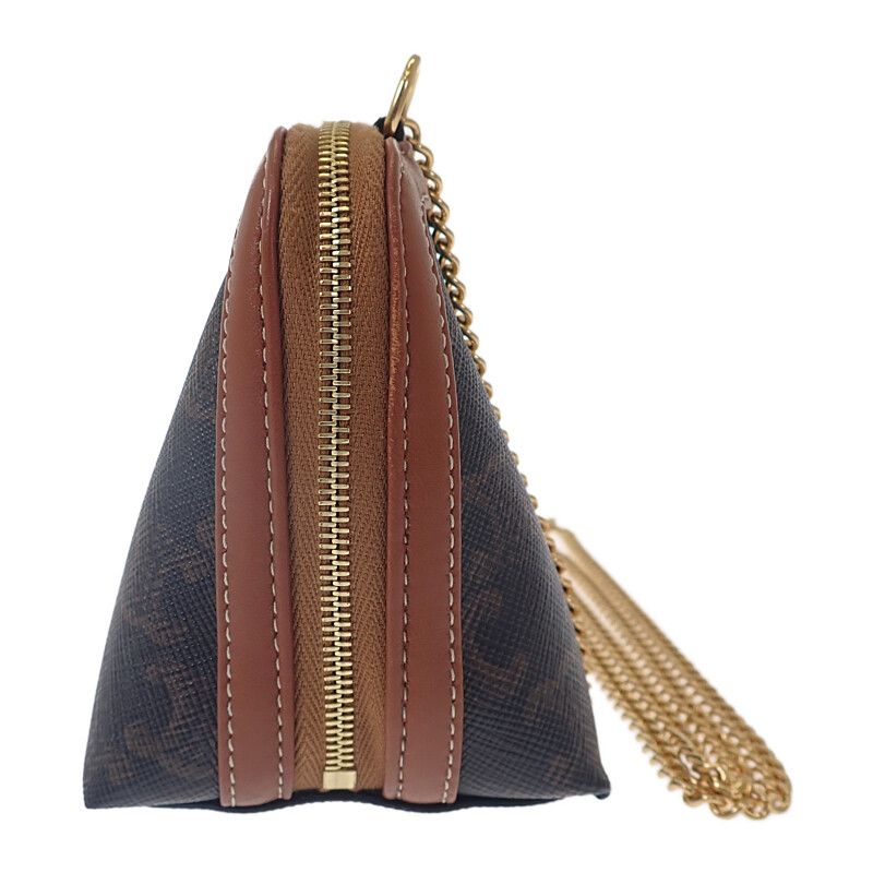 Celine Chain Clutch Cuil Triomphe Small 10e382egk.14ml Shoulder Bag PVC Brown