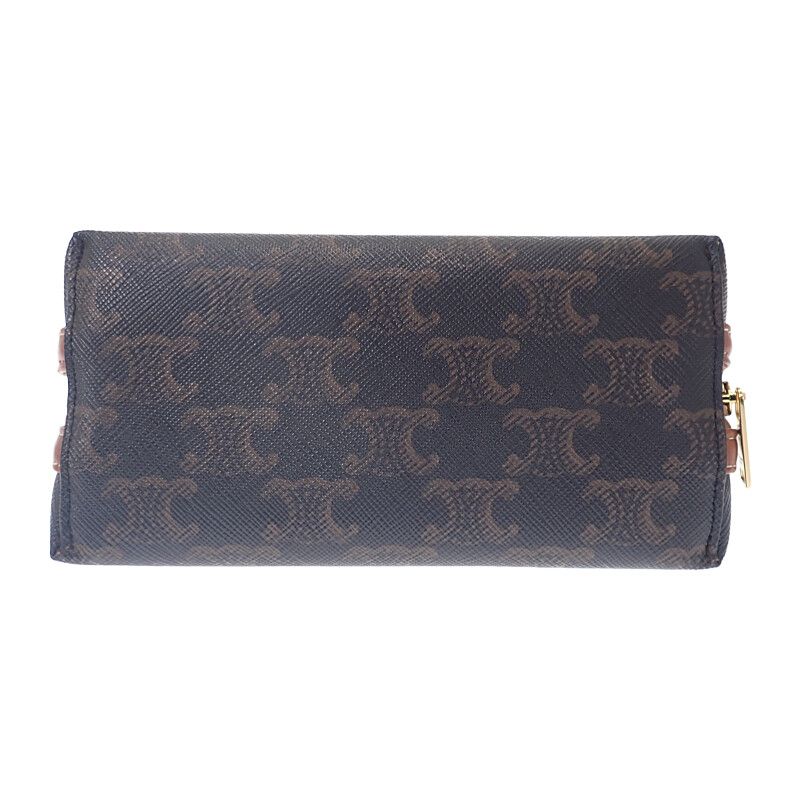 Celine Chain Clutch Cuil Triomphe Small 10e382egk.14ml Shoulder Bag PVC Brown