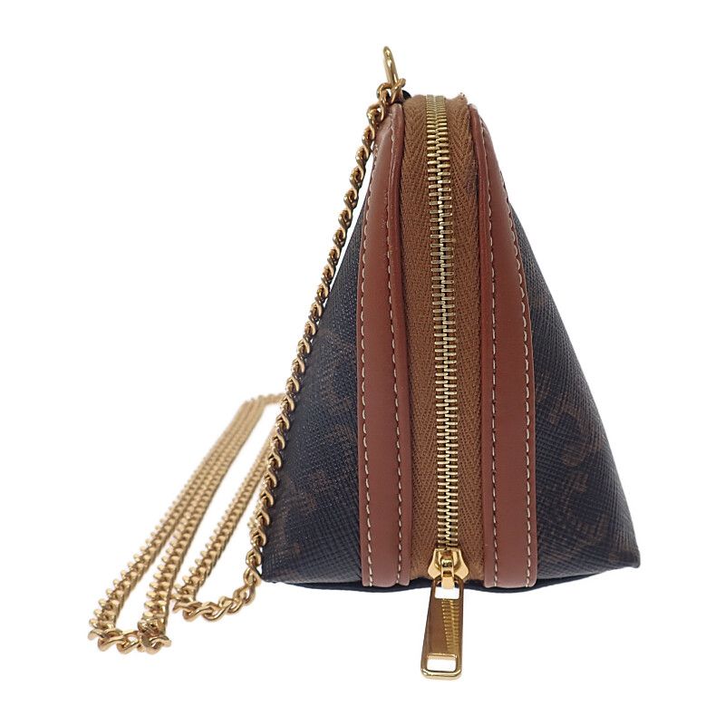 Celine Chain Clutch Cuil Triomphe Small 10e382egk.14ml Shoulder Bag PVC Brown