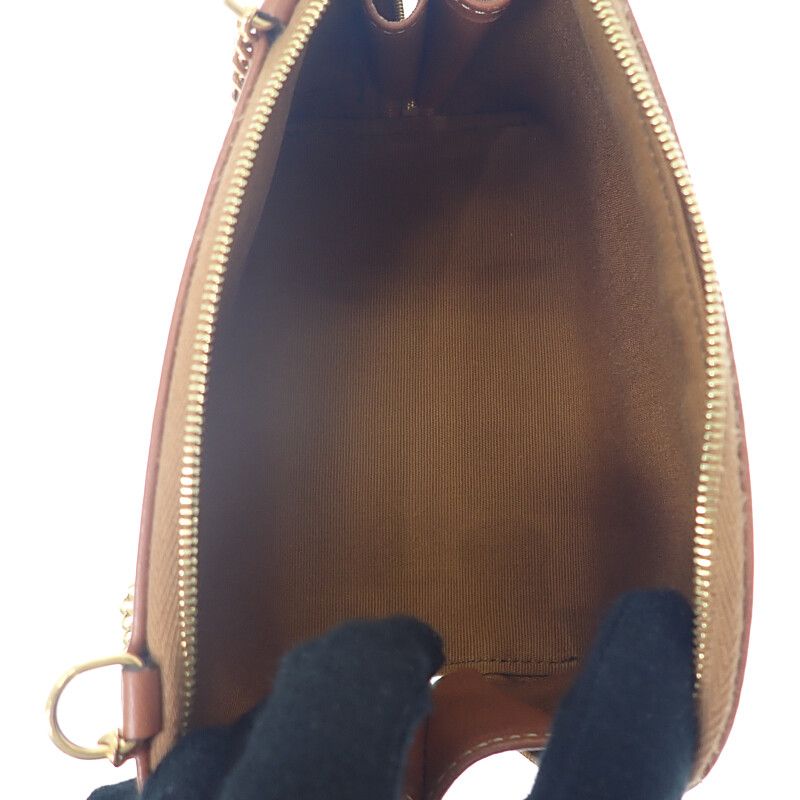 Celine Chain Clutch Cuil Triomphe Small 10e382egk.14ml Shoulder Bag PVC Brown