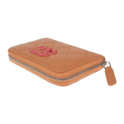 Chanel Zip Coin Purse Ap3716_b14928_ns838 Bifold Wallet Caviar Skin Calf Orange