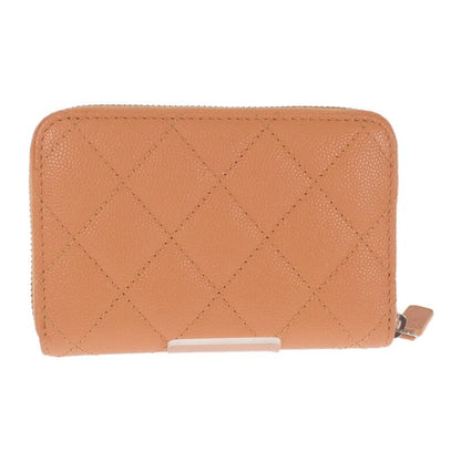 Chanel Zip Coin Purse Ap3716_b14928_ns838 Bifold Wallet Caviar Skin Calf Orange