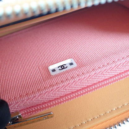 Chanel Zip Coin Purse Ap3716_b14928_ns838 Bifold Wallet Caviar Skin Calf Orange