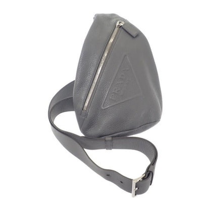 Prada Vittero Dino 2vz098 Body Bag Leather Gray Silver Hardware Men's [ranked A