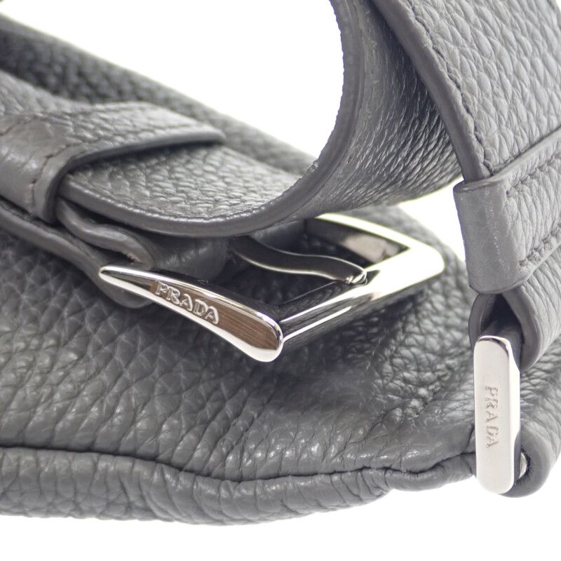 Prada Vittero Dino 2vz098 Body Bag Leather Gray Silver Hardware Men's [ranked A