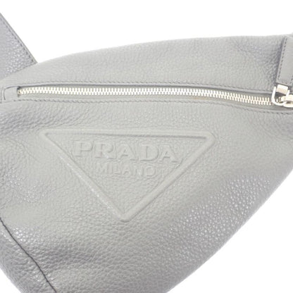 Prada Vittero Dino 2vz098 Body Bag Leather Gray Silver Hardware Men's [ranked A