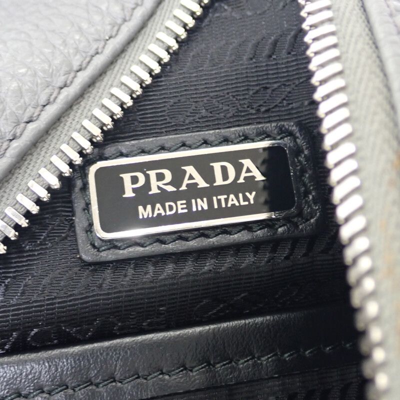 Prada Vittero Dino 2vz098 Body Bag Leather Gray Silver Hardware Men's [ranked A