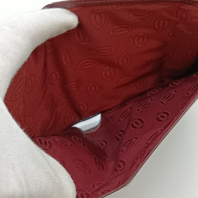 Cartier Mustline Trifold Wallet Women's Wine Red