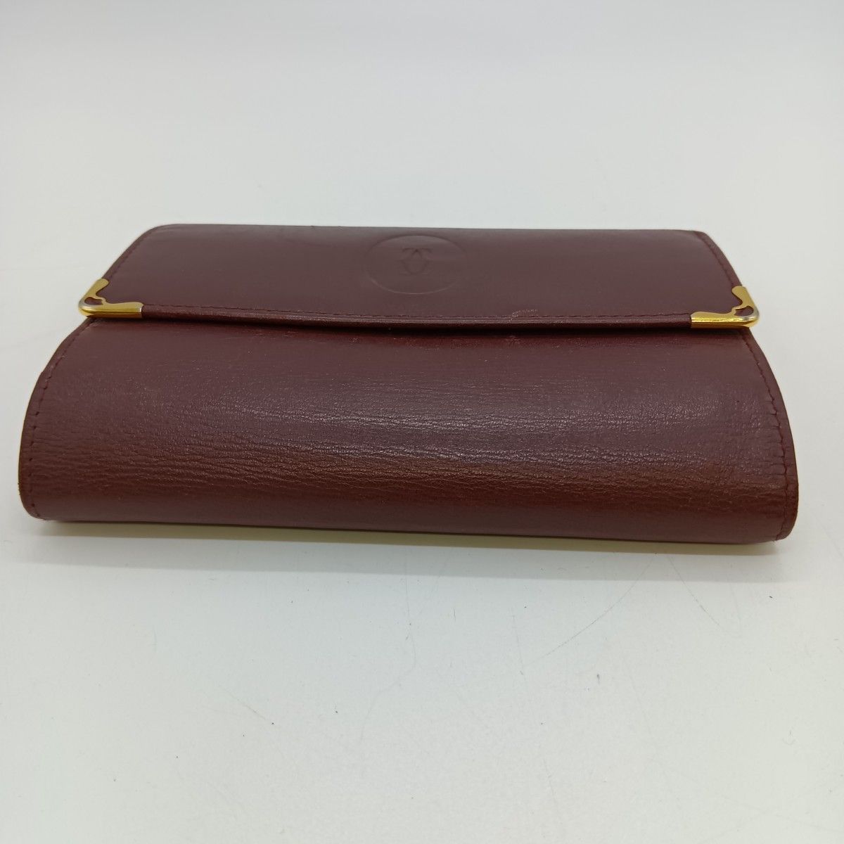 Cartier Mustline Trifold Wallet Women's Wine Red