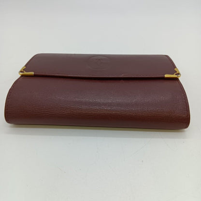 Cartier Mustline Trifold Wallet Women's Wine Red